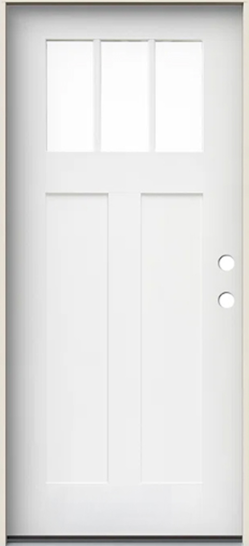 Front Door - Craftsman 3-Lite White